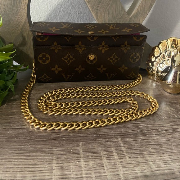 ⚜️Louis Vuitton Monogram WOC Pochette Style Crossbody w/Vintage Gold Tone - Picture 4 of 12